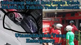 Mobil DAMKAR Tabrak Toko Kosmetik