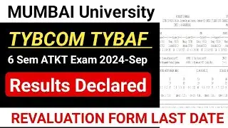 TYBCOM result Declared 2024 Exam | Mumbai University  TYBCOM 6 Sem ATKT Exam Result Update ||