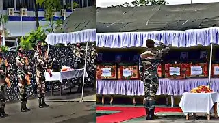 The mortal remains of 11 Gorkha jawans who lost their lives in Manipur landslide.. 🙏💐