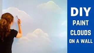 DIY CLOUD WALL ART: How to paint clouds SUPER EASY Step by Step| Room Decor ideas