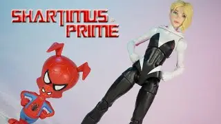 Marvel Legends Spider-Gwen & Spider-Ham Spider-Man Into the Spider-Verse Stilt Man BAF Figure Review