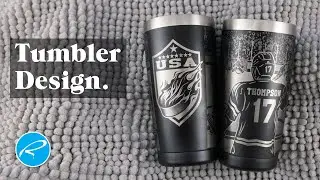 Timelapse of illustrating an image in Photoshop for a CO2 Laser engraved Hockey tumbler design.