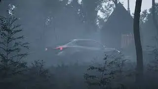Car Animation in Forest Rain Unreal Engine 5