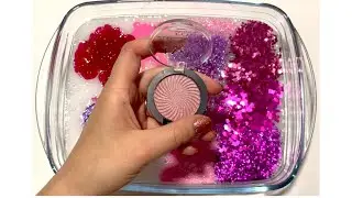 GLITTER SLIME | Mixing makeup and glitter into Slime | Satisfying Slime Videos 1080p ASMR