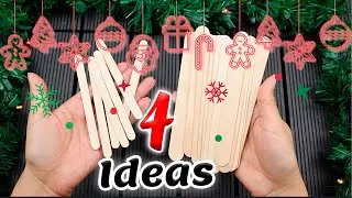 4 Cute and original Christmas decorations or ornaments with popsicle sticks
