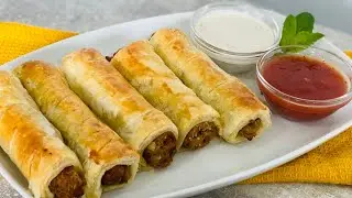 Kebab puffs| Puff pastry kebabs | sheesh kebab rolls| Ramadan recipe