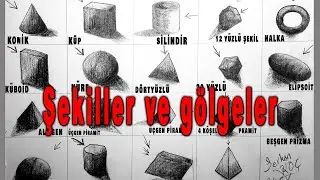 3D Dimensional Geometric Shapes - Pencil Drawing and Shading Study Lesson # 3
