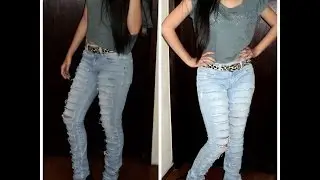 DIY (Faça você mesma) - Destroyed Jeans fácil por Laís Dias