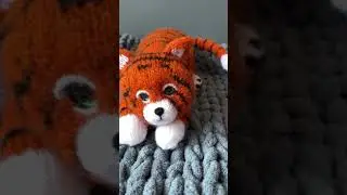 Игрушка Тигр спицами (пряжа Alize Angora Real 40)