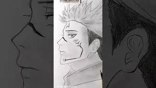 Drawing Sukuna side profile 🗿wait for it.. #fyp #anime#art #challenge #fypシ #jujutsukaisen #shorts