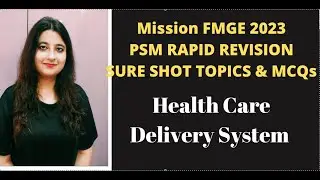 FMGE 2023:PSM RR  sure shot topic & MCQHealth Care Delivery System :