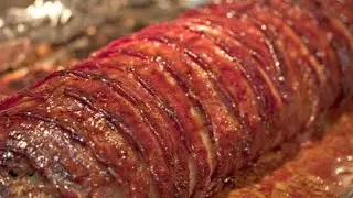 Мясной рулет из фарша с хрустящим беконом и нежной начинкой!