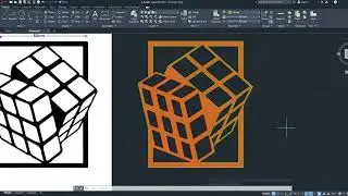 Autocad image Tracing to laser cutting Rubik's Cube