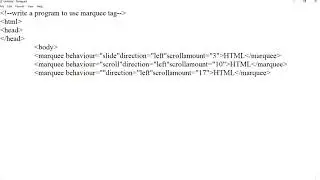 learn html programs(10 program)use of marquee tag