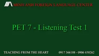 PET 7 LISTENING TEST - TEST 1