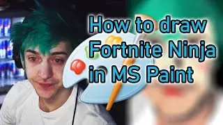 How To Draw FORTNITE NINJA Funny Blue Hair Man (Tyler Ninja Blevins) in MS Paint