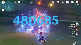 C0 Aqua Simulacra Yelan 480k Skill Damage | Genshin Impact