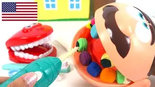 Play doh Dentist Learn to Brush Your Teeth 🇺🇸 Fun Videos for Kids