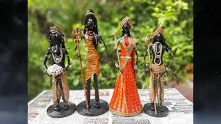 Handmade Newspaper Idols of Lord Shiva and Family! #lordshivan #navaratricollections #golludolls