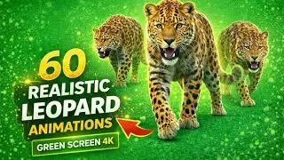 60 Realistic Leopard Green Screen Animations | Full Body 4K 