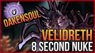 🕷️💣ESO - Cradle of Shadows NUKE | 8 second Velidreth fight | Oakensoul Ring | Necro | High Isle