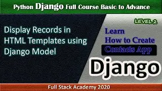 Python Django CRUD Application | Display Record on HTML pages in Python Django | Model Data in HTML