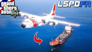 GTA V - LSPDFR มาเป็นหน่วยกู้ภัยทางทะเลในเกม GTA V ทิ้งยาเวชภัณฑ์ ลงบนเรือลำใหญ่ ลูกเรือที่ป่วย 