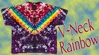 Tie Dye:  V-Neck Rainbow  [Ice Dye]