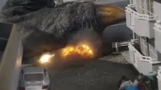 Kaiju "Black King" Stomps a car! (Loop)