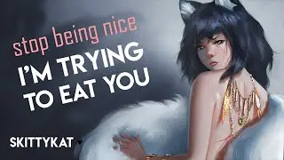 🐺 Tsundere Wolf ASMR || I'm Trying to Eat You! [F4A] Headpats, Fluffy Scritchies, Night SFX, Comfy