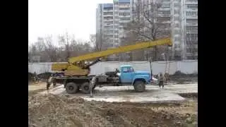 Old soviet truck base crane KS-3575 on ZIL-133GYa shassis