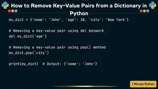 How to Remove Key Value Pairs from a Dictionary in Python