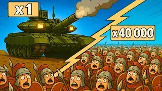 WHAT IF A PLATOO OF MODERN T-90M TANKS PLAYED AGAINST JULIUS CAESAR'S 40,000 LEGIONS? THE BATTLE ...