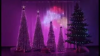 APP & VOICE-CONTROLLED RGB LED LIGHTING CHRISTMAS TREE AND WINDOW LIGHTING