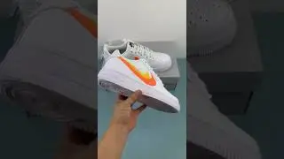 Nike Air Force 1 Low Spray Paint Swoosh White Laser Orange