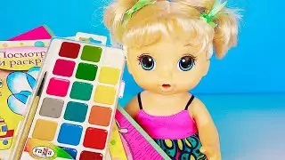 РАСКРАСКА для детей - УЧИМ ЦВЕТА с куклой Алисой, мультик для детей