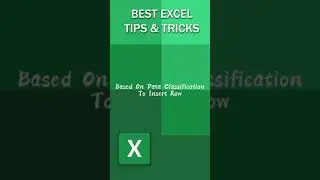 How To Based On Data Classification To Insert Row In Excel #Shorts