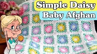 Simple Daisy Baby Afghan / Blanket  - Crochet Tutorial - Premier 
