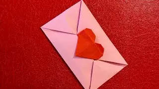 Kağıttan Kalpli Zarf Yapımı 💌/ Kağıttan Mektup Yapımı #öğretmenlergünühediye