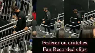 Roger Federer on Crutches Laver Cup 2021 | Fan Recorded