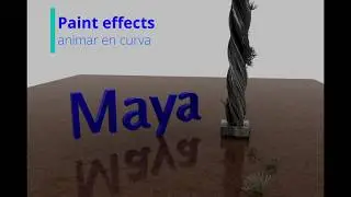 Maya Paint effects animado con una curva [Maya 2017] (Básico)
