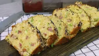 Хлеб с кабачком и ветчиной