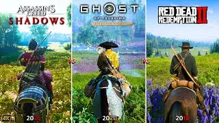AC Shadows vs Ghost of Tsushima vs RDR 2 | PC | Graphics, Physics and Details Comparison