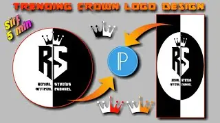 Trending Crown logo design | Crown logo design in pixellab | Pixellab logo design | 