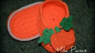 Стопа для пинеток крючком "Halloween" /The sole for crochet bootees "Halloween"
