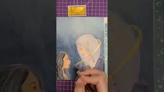 Adding Gold to a Painting #art #watercolor #fantasyart #painting #drawing #sketchbook #artsupplies