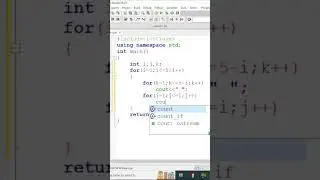 C++ program to print pyramid of stars/ special pattern programs / c++ basic tutorial for beginners
