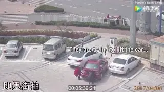 Driver makes worst parking attempt ever before trying to LIFT the car into place!