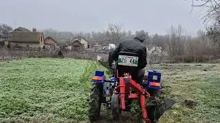 Зимова оранка мототрактором Кентавр 160б, плуг Wirax 1-25
