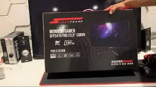 Unboxing Monitor Gamer SuperFrame Precision, 23.6 Pol, Curvo, Full HD, 1ms, 180Hz